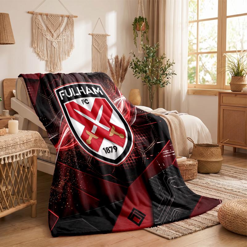 Fulham Football Print Flannel Blanket Soft Warm Sofa Bed Throw Blanket For Home Office Bedroom