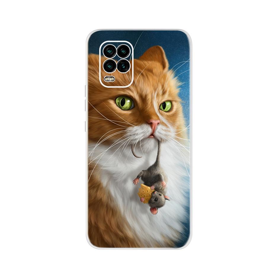 For Xiaomi Mi 10 Lite 5G Case Cute Cat Butterfly Soft Silicone Phone Cases For Xiaomi Mi 10 Lite 10Lite Back Cover Fundas Bumper