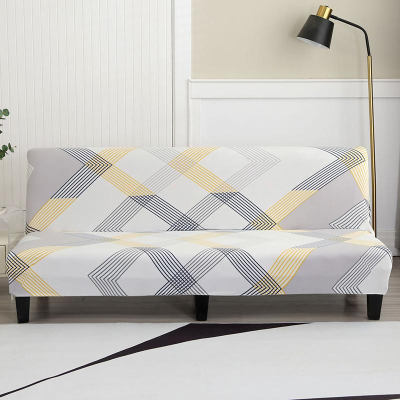 Чехол на футон без рукавов с цветочным принтом, эластичный чехол на диван-кровать, защитник мебели без подлокотников с эластичным низом, 1 шт.