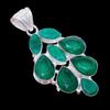 Zambian Mines Emerald Gemstone 925 Sterling Silver Jewelry Pendant 2.3"  AH-3402