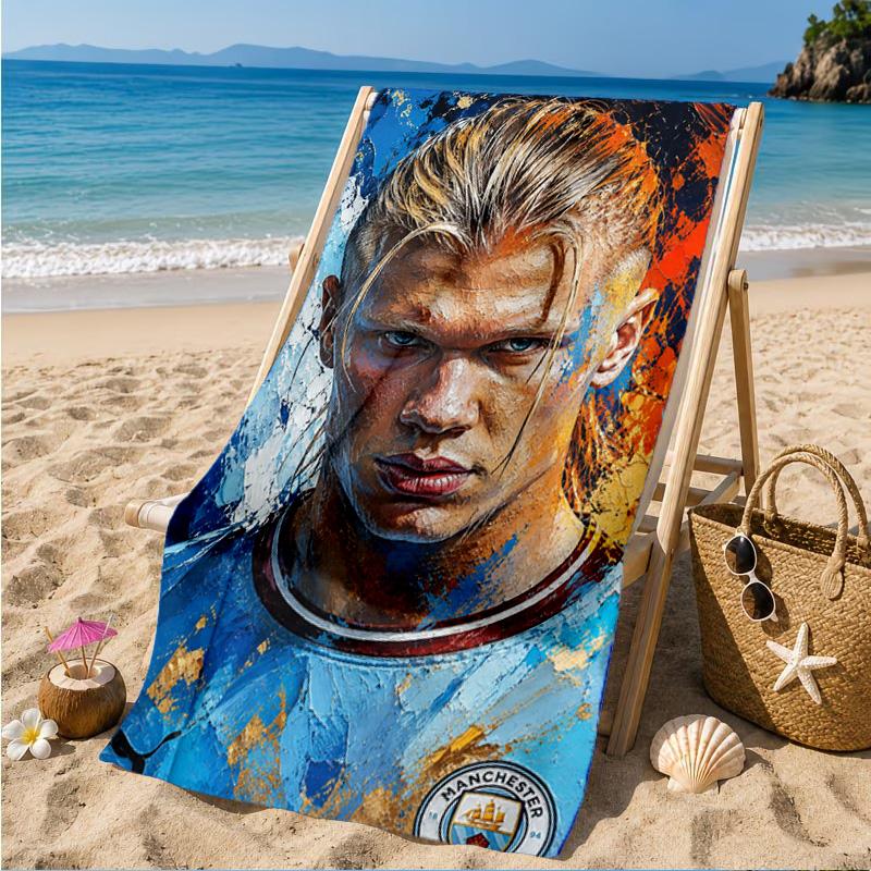 Haaland's Number 9 Journey Beach Towel, Quick-drying, Easy to Care for, Suitable for Both Fitness and Beach Vacations,Sports Essential