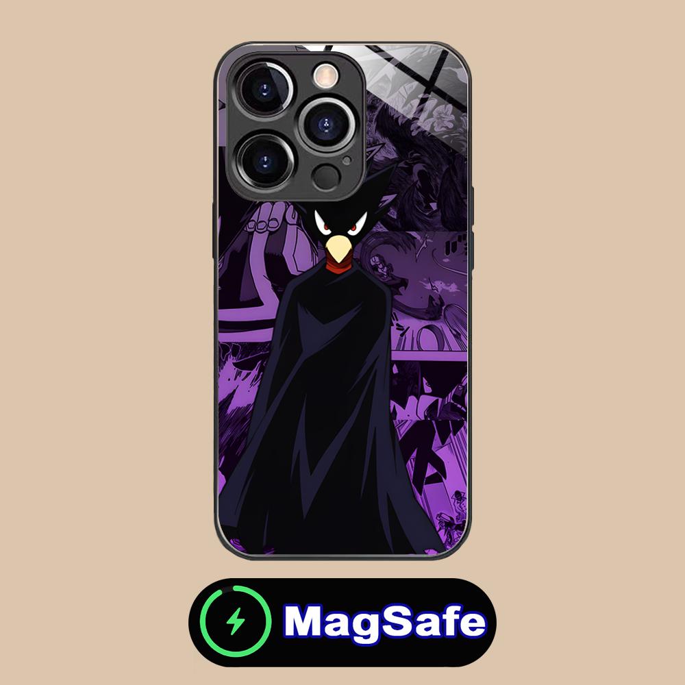 MHA Tokoyami Mobile Phone Case for iPhone 17 16 15 14 13 12 11 Air Pro Max Plus Mini MagSafe Glass Colorful Cover Luxury Cover
