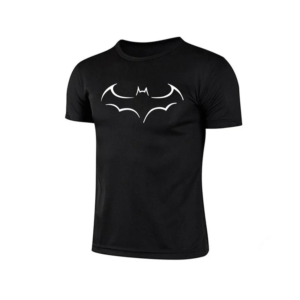 Summer 3D Minimalist Bat Printed Mens TShirts Outdoor Fitness Running Short Sleeve Tops Casual Fashion Loose Oneck Men Tees