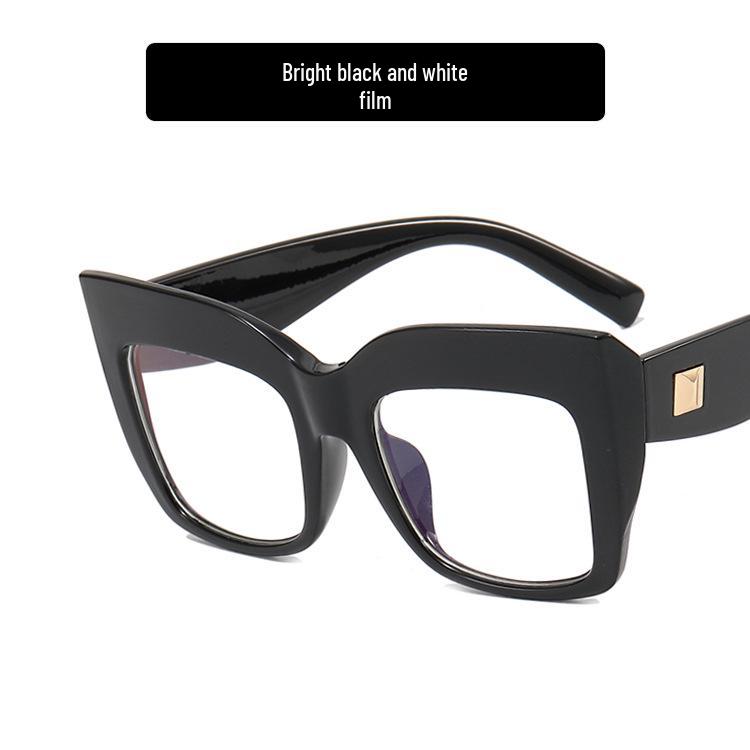 Квадратные очки «кошачий глаз» с большой оправой и заклепками – Новый европейский и американский стиль 2022 года для женщин