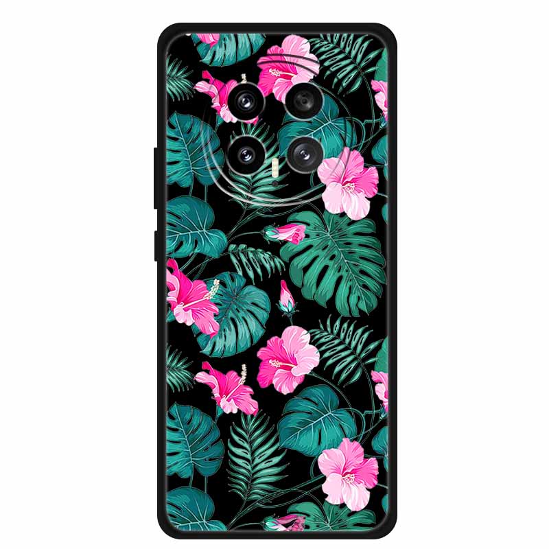 Чехол для телефона Honor Magic8 5G, мягкий ТПУ, черная силиконовая крышка для Honor Magic 8 2025, чехол Coque, мультяшные цветы, защитный Funda
