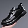 European New Shoes for Men Genuine Leather Business Casual Shoes Flat Leisure Shoes Winter Plush Warm Boots