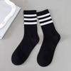 Men's And Women's Classic Socks Striped Department College Style Sports Students Black And White Stockings 1 Pair