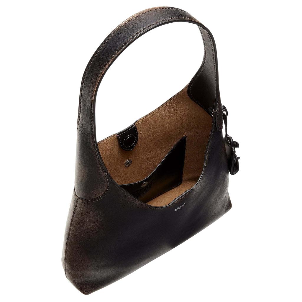 COACH Brooklyn Cow Leather Hobo Bag Shoulder Bag Small Women's Black & Brown CBH44-LHPMZ
