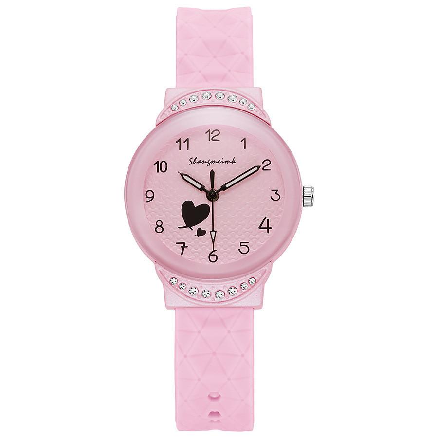 Студенческие часы для девочек, кварцевые, на силиконовом ремешке, с декоративным циферблатом, для подростков средней школы