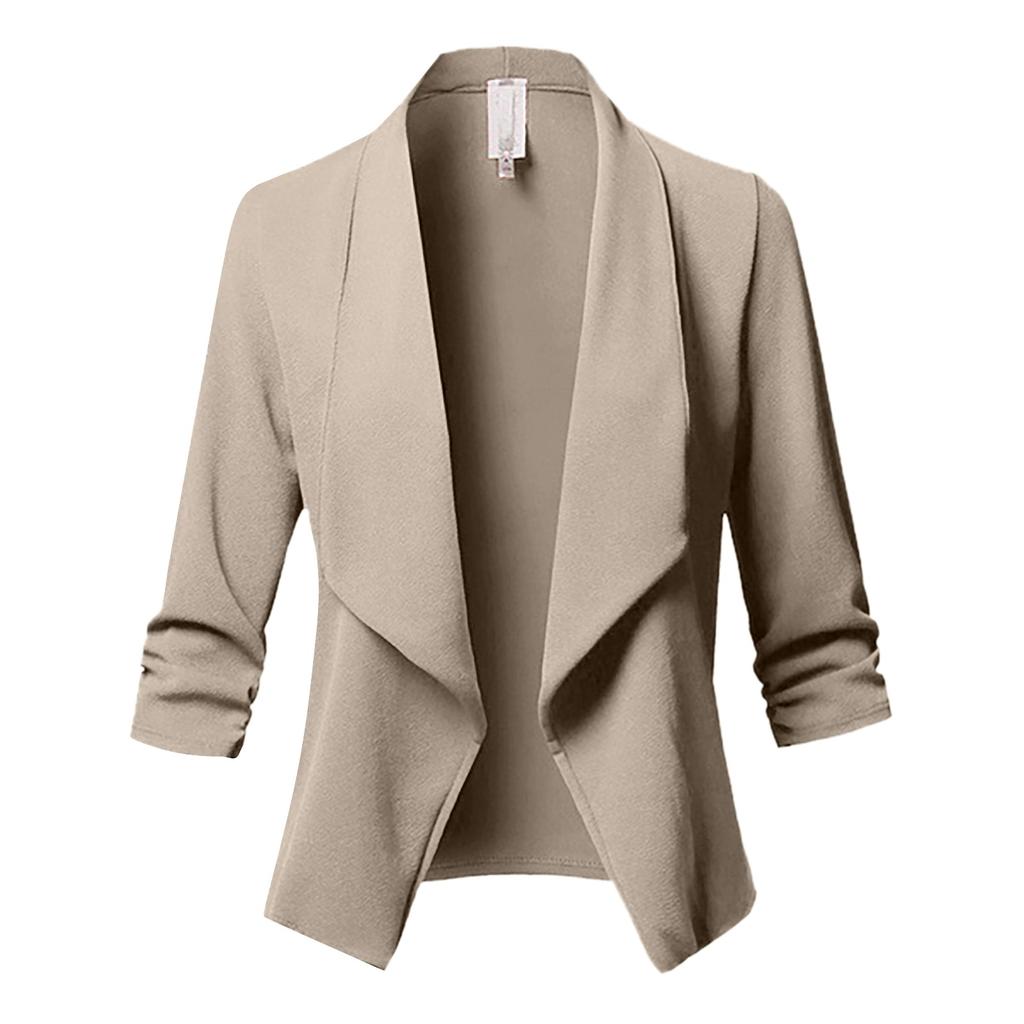 Womens  Color Solid Open Front Cardigan Long Sleeve Casual Jacket Coat