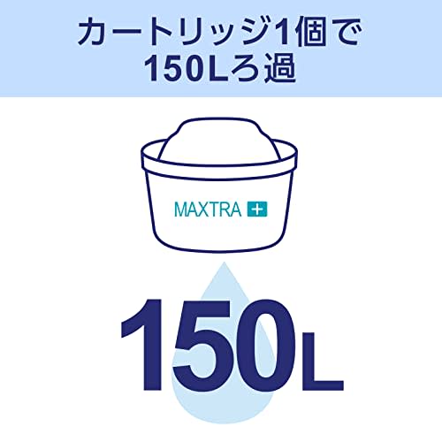 Brita Marella Water Filter, 1.15L Filter Capacity, 2.4L Total Capacity, Includes 3 Maxtra Plus Cartridges [Official Japanese Product]