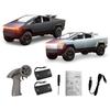 Cyber Truck Toy, 2.4GHz Remote Control Alloy Vehicle with Motorcycle and LED Lights, Model Pickup Tr