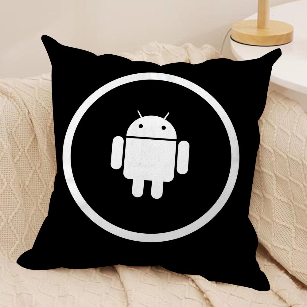 Cool AAndroid Cushion Cover Short plush Doublesided Print Square Throw Pillow Covers Sofa Home Cushion Decor