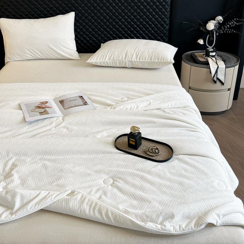 Жаккардовое бамбуковое охлаждающее летнее одеяло для кровати размера «queen» и «king», шелковистое одеяло для кондиционера, легкое охлажденное одеяло, мягкое, против клещей