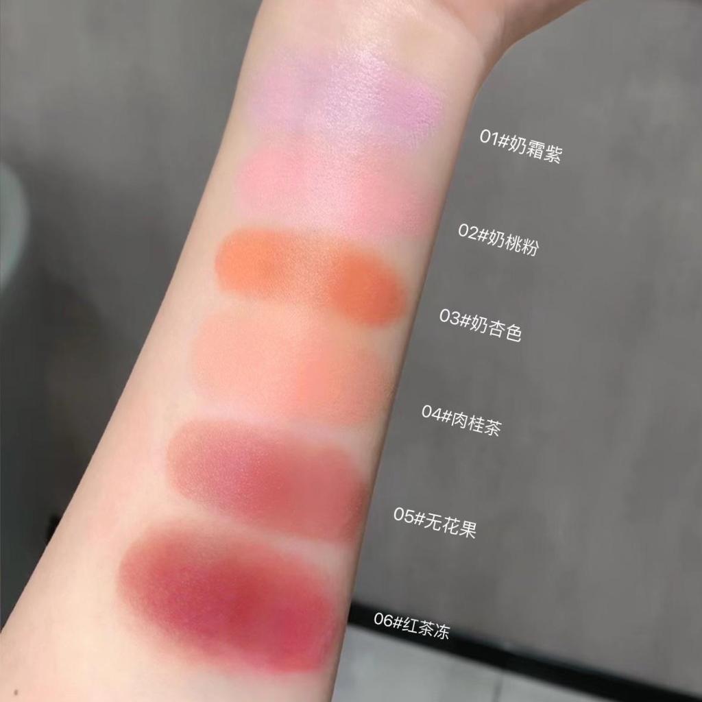 USLIKE Natural Matte Monochrome Blush - Powder & Paste, Purple Shade, Elastic Texture, Color Enhancing, For a Subtle Matte Finish