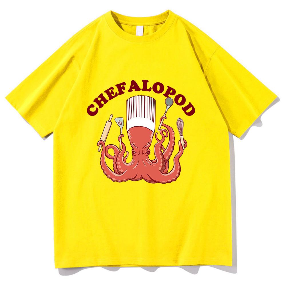 Gil Just 86d The Fish Tshirt Octopus Chef Funny Unisexunisex Clothing Harajuku Clothes Summer Tops Unisex Cotton Graphic T Shirts