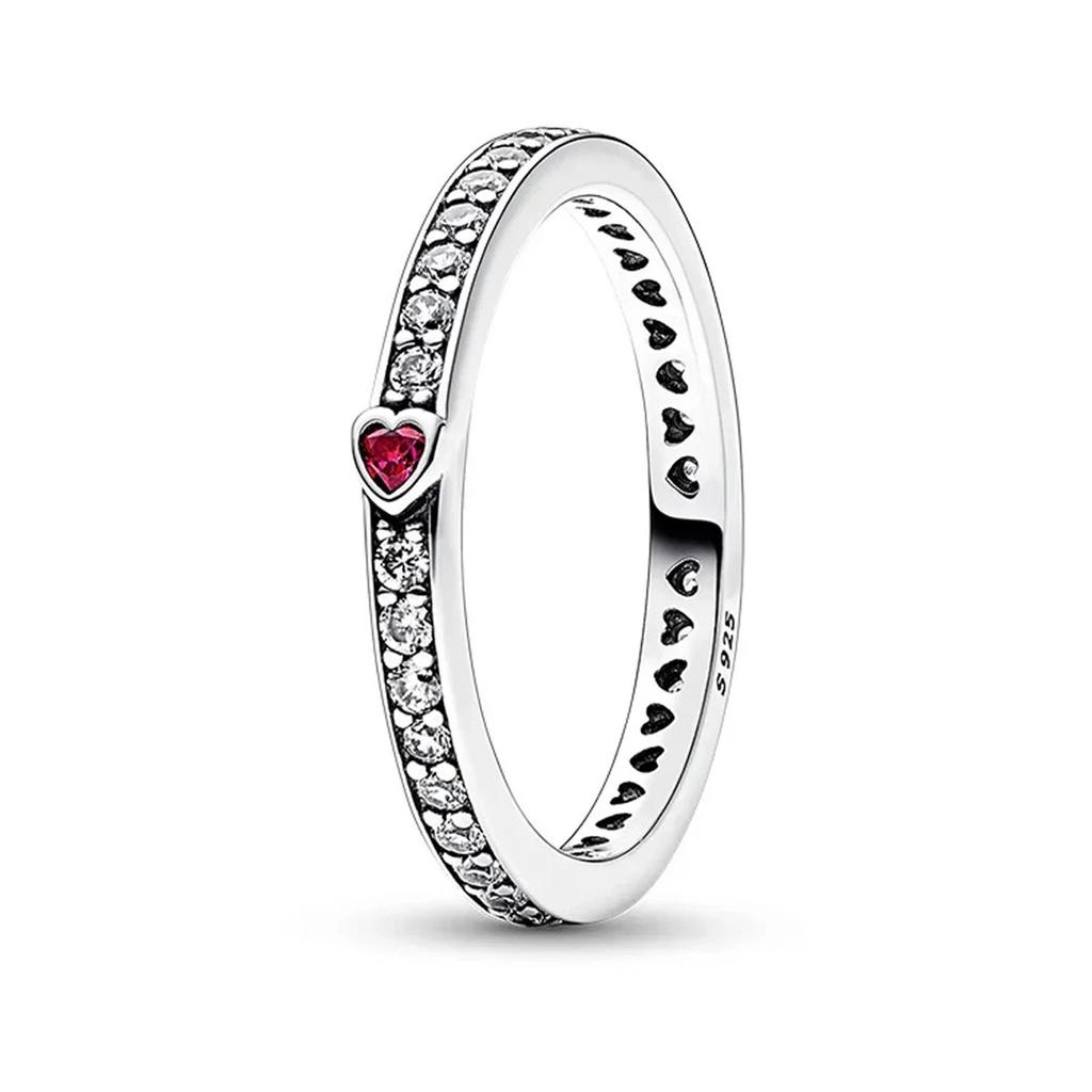 Luxury Original 925 Silver Heart Bow Pearl Flower Four Leaf Clover Ring fit Women's Fine Jewelry Valentine's Day Gifts