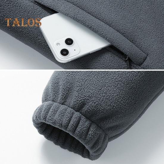 Мужской кардиган, куртка с лацканами, длинный рукав, флисовое однотонное пальто с карманами, застежка-молния, осенне-зимняя утепленная верхняя одежда