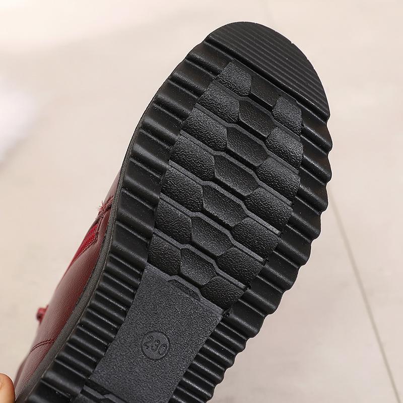 Модные женские зимние сапоги на низком каблуке, ботильоны на платформе, женские зимние меховые ботинки на молнии сбоку, новинка 2024 года, зимняя обувь