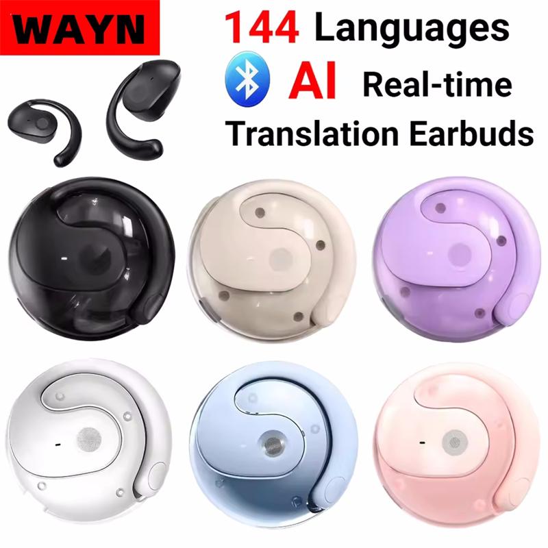 Беспроводные наушники BT AI с функцией перевода в реальном времени, 144 языка, наушники-переводчики для туристического бизнеса