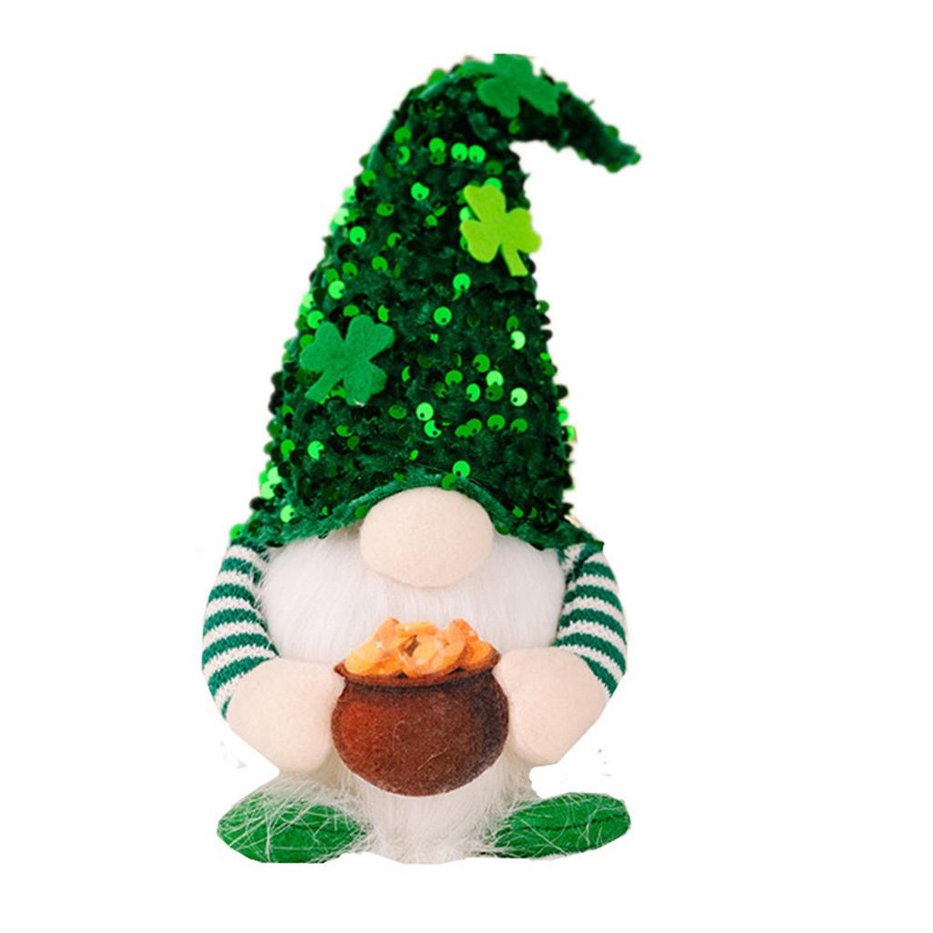 Holiday Decorations Lrish Festival Decoration Green Rudolph Doll Faceless Doll