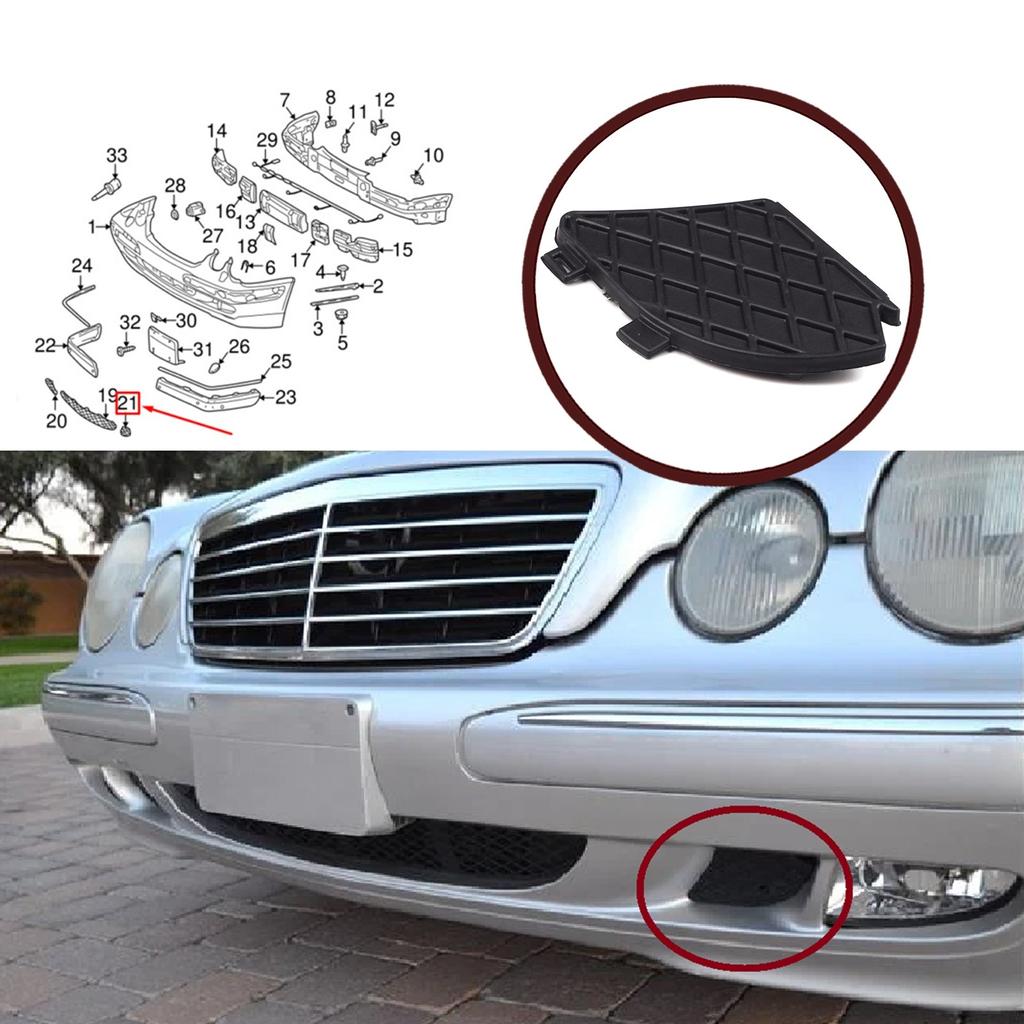 BSP1099-1 Соединение переднего бампера Нижняя решетка Противотуманная фара Крышка левая A2108850153 для Mercedes E Class W210 E320 E430 E55 AMG 1999-03