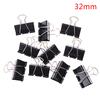24Pcs Black Metal Binder Clips 32mm Notes Letter Paper Clip Office Supplies Binding Securing