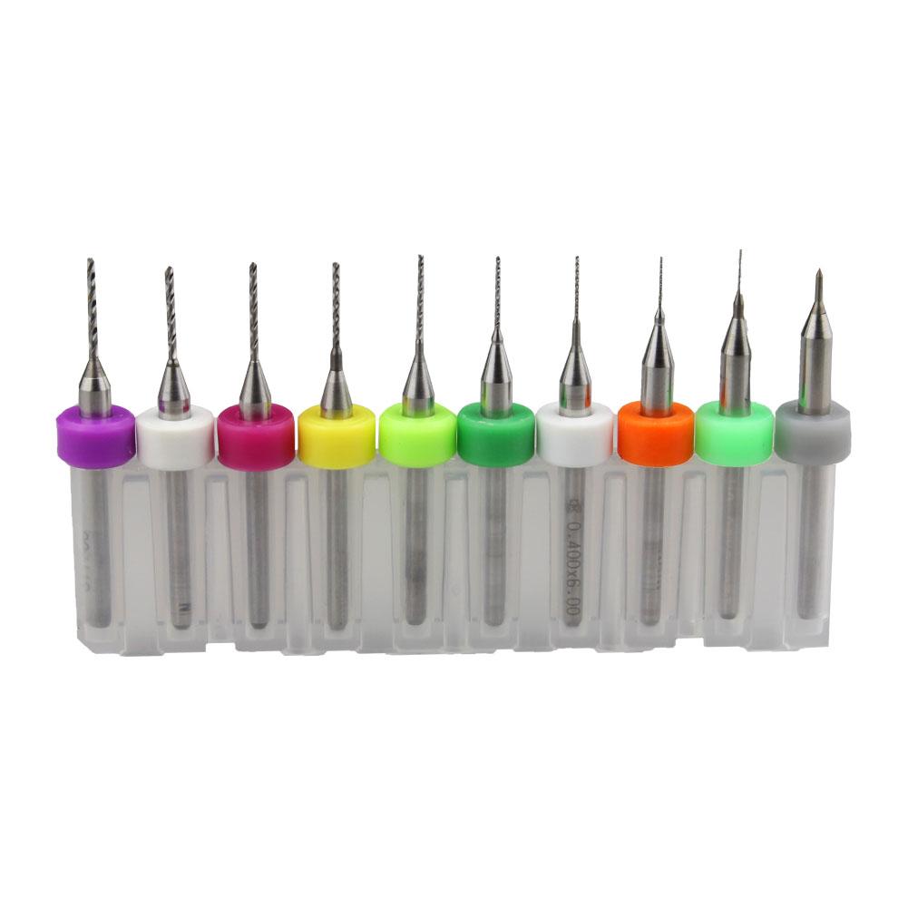 10 шт. 0,1 1,0 мм PCB CNC Сверла из карбида микро для печатных плат Набор инструментов