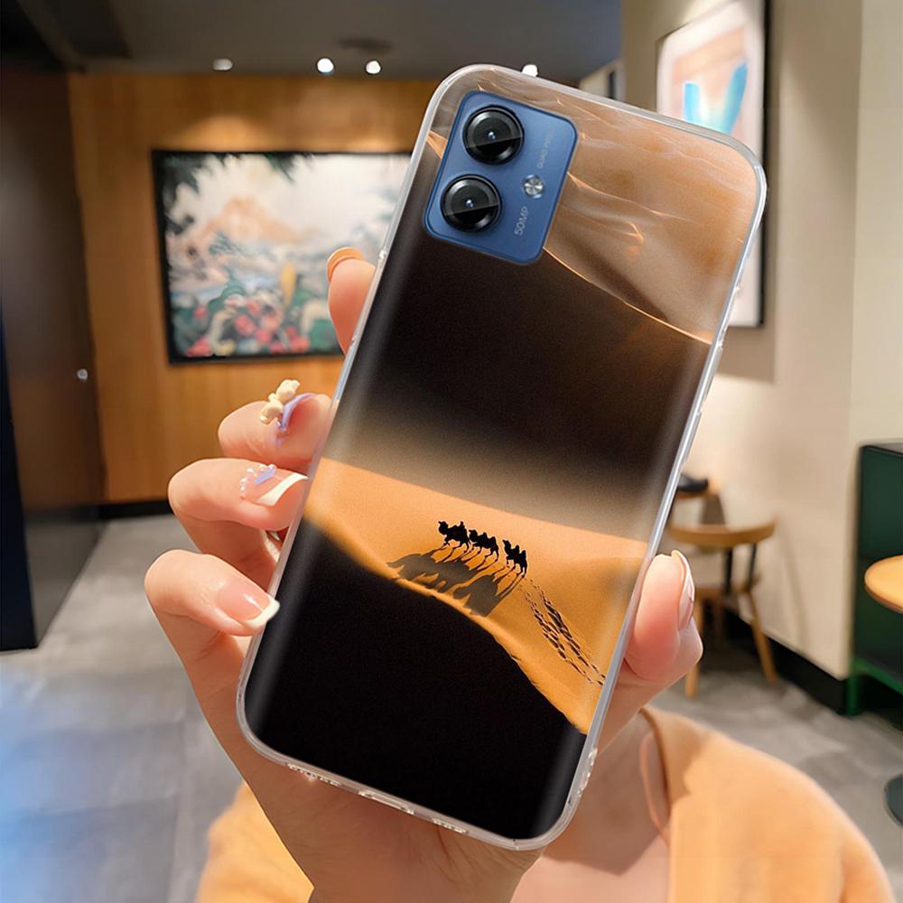 Для Motorola Moto G14 4G Чехол Накладка на телефон Высококачественный Прозрачный Силикон Funda Для Moto G14 4G Полная Защита Задние Крышки Coque