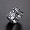 Men's 999 Silver Plated Vintage Thai Dragon Ring - Hip Hop Style Index Finger Jewelry