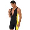 Men One-piece Swimwear Sleeveless Front Zipper Shorts Bodysuit Wetsuit for Beach Pool Swimming Bathing