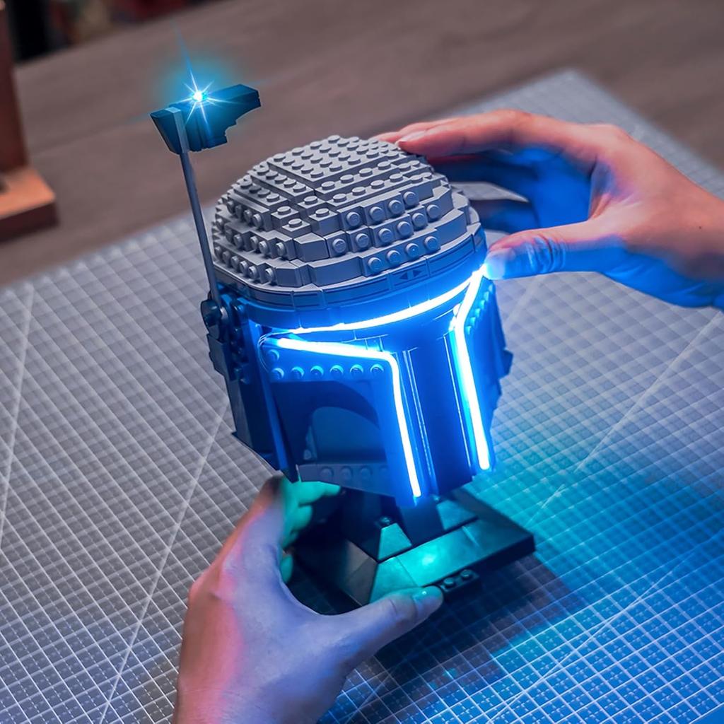 P10101 DIY Набор светодиодной подсветки для шлема Джанго Фетта™ LEGO 75408, Игрушка-конструктор, Декорация, Регулируемые аксессуары освещения