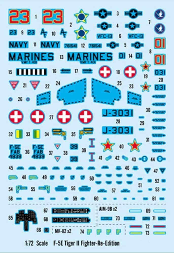DOYUSHA ВМС США Tiger II Пластиковая модель 1/72 F-5E