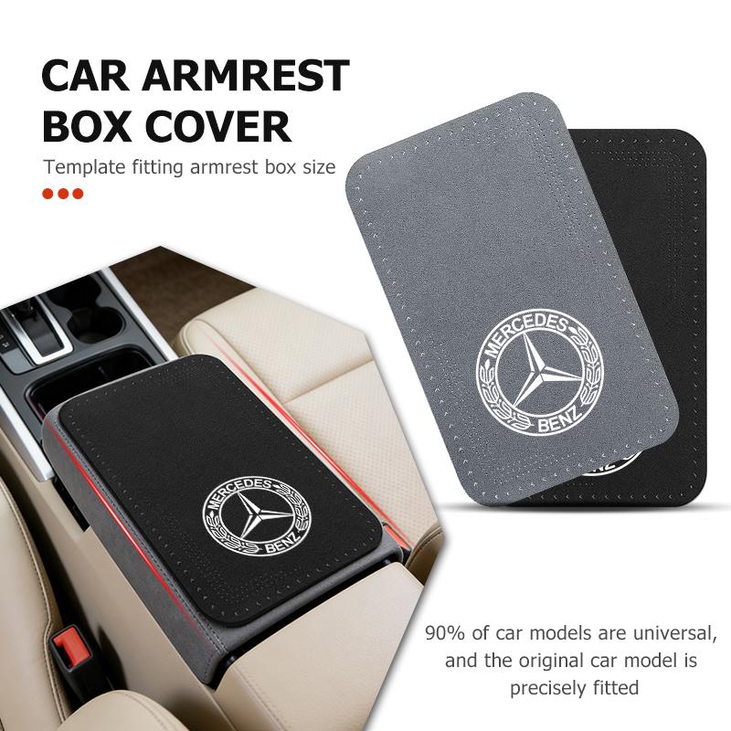 UMEG7 Car Styling Leather Armrest Box Pad Center Console Protector Interior Accessories For Benz AMG VIANO GLB GLC W108 W124 W126 W169
