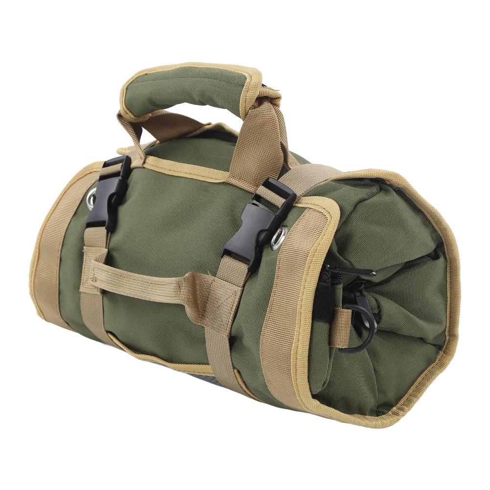 Oxford Cloth Roll Up Tool Bag Separate Pockets Multipurpose Tool Bag  Gardening