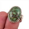 Natural Tibetan Turquoise Gemstone 925 Sterling Silver Two Tone Ring Size 7 s8B55