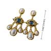 Vintage Devil Eye Earrings Water Droplet Exaggerate Earring Fashion Pearl Drop Earrings  Women