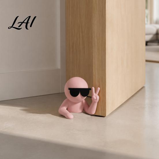 Creative Doorstop Villain with Cool And V-sign Gesture 3D Printed Funny Doorstop Room Accessories for Home Decorative Door Wedge Stopper Bedroom