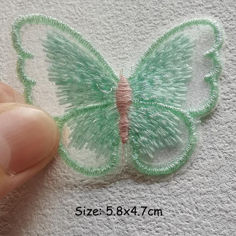 Красочные кружевные нашивки с вышивкой в виде бабочек, приклеивающиеся утюгом, для самостоятельного изготовления одежды