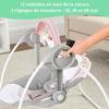 INGENUITY Transat pour bébé balancelle électrique pliable - Flora - Arche, cadeau bébé, réglages balancement, minuterie