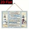 2D Flat Wooden Sign 30*20cm Coastal Charm, Rustic Wooden Hanging Plaque with Inspirational Quote Nautical Lighthouse & Cabin Design, Perfect for Home
