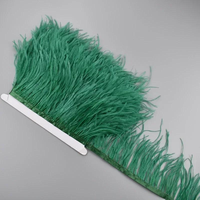 Feather1Meter Страусиные перья на ленте 10-15 см Белая перьевая бахрома-кисточки Отделка Боа Швейные принадлежности Аксессуары для одежды Свадьба