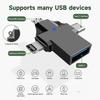 4 In 1 SD Card Reader Micro-Card Adapter USB 3.0 Micro-SD To USB Cardreader USB For Apple Interface OTG Adaptador