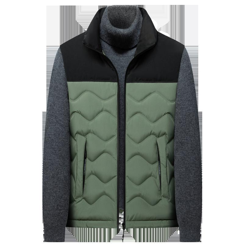 Осенне-зимний мужской жилет без головы с воротником-стойкой, сшитый из пуха, мужская зимняя теплая куртка-жилет