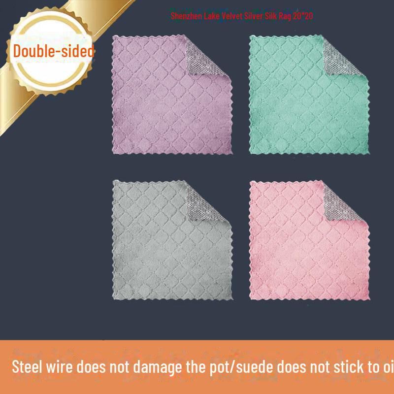 Двухслойная салфетка из серебряной проволоки для мытья посуды для удаления антипригарного масла на кухне. Идеально подходит для чистки плит, посуды, кастрюль и металлических поверхностей.