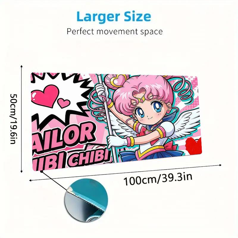 Подушка с принтом Сейлор Мун Нескользящий Большой Коврик для Мыши Laptop Tablet XXL Коврик Мини-ПК Игровой Коврик С Заблокированным Краем