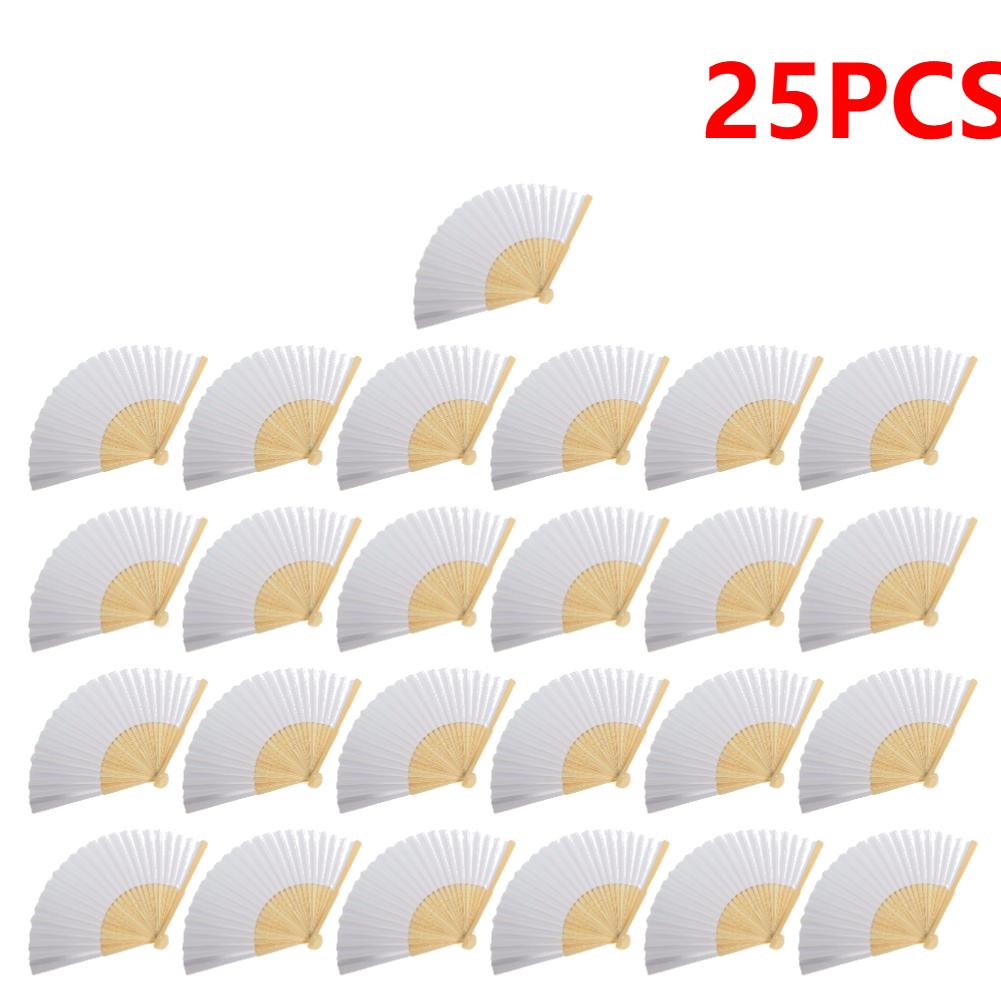 50/1 шт. Складной веер из бумаги и бамбука для DIYВзрослый Детский Ручной Веер Практика Каллиграфии Живописи Пустой Белый Веер для Свадебного Декора Комнаты