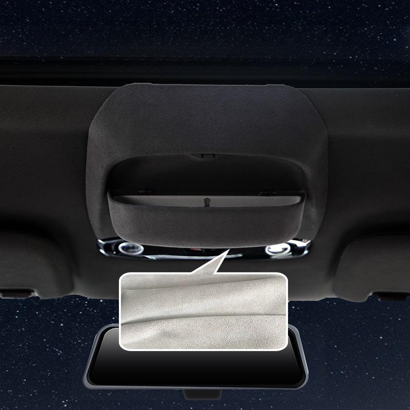 Car Glasses Case Suede Sunglasses Storage Clip Box for Geely Galaxy L7 2024 Magnetic Clip-on Car Sun Visor Glasses Holder