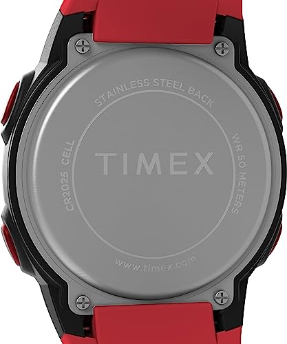 Часы Timex Uni T100 40 мм, красные/цифровые/черные. , цифровой.