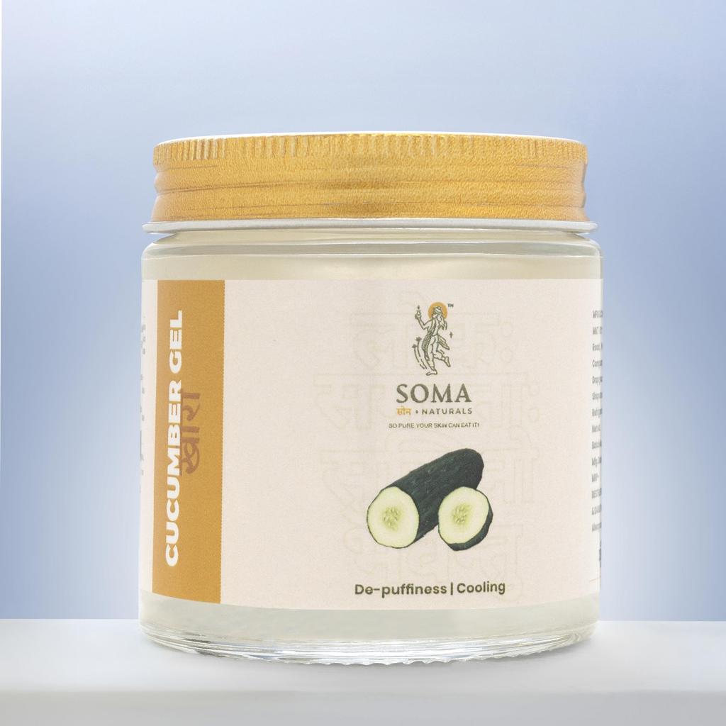 Гель с огурцом Soma Naturals для мужчин и женщин (100% Натуральный - Ингредиенты растительного происхождения) | Уменьшает воспаление и раздражение кожи | Увлажняет лицо и очищает